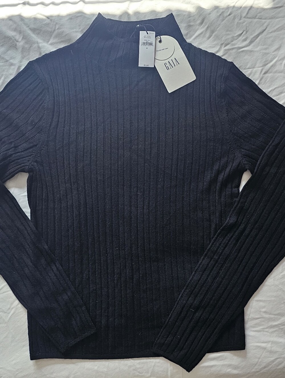 GAP Gaia Black Ribbed Crewneck Sweater